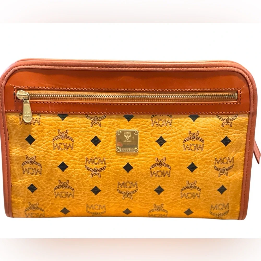 MCM‎ Monogram Visetos Leather Travel Pouch Bag